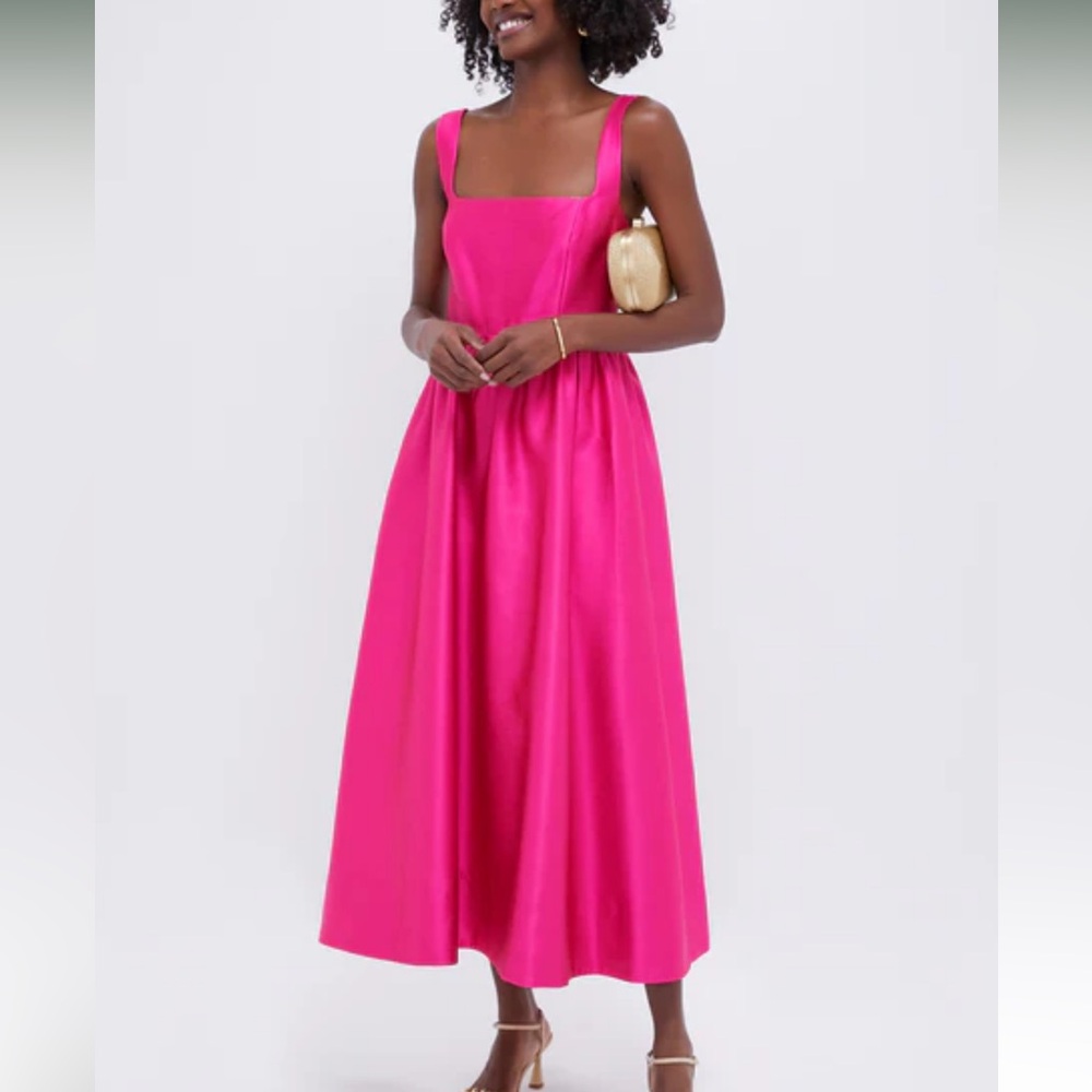 Tuckernuck Hot Pink Dupioni Esme Dress